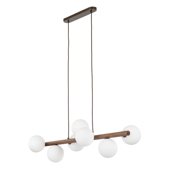 Lampadario legno noce per soggiorno moderno